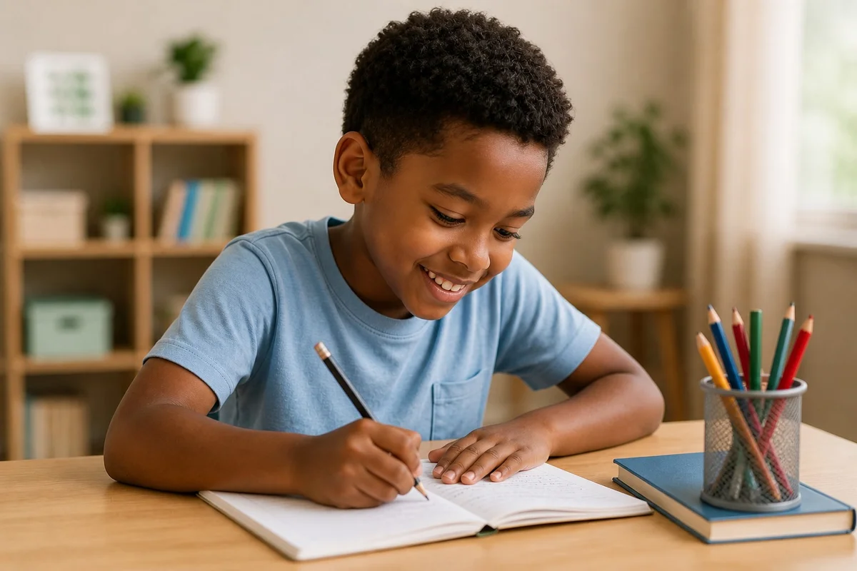Child learning online from behind, no clear face